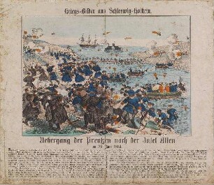 Uebergang der Preußen nach der Insel Alsen am 29. Juni 1864.
