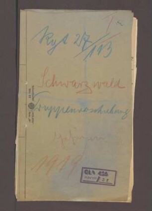 Übung des XIV. Armee-Korps "Schwarzwald"