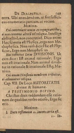 Cap. VII. De Loco Autoritatis divinae & humanae.