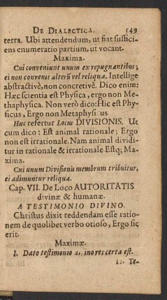 Cap. VII. De Loco Autoritatis divinae & humanae.