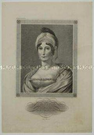 Brustbildnis der Laetitia Bonaparte, der Mutter Napoleons - Illustration aus Meyers Konversationslexikon