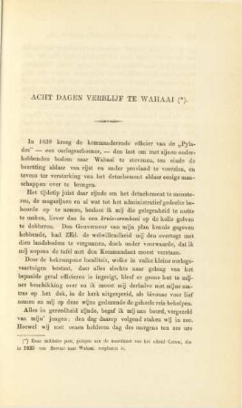 Acht dagen verblijf te Wahaai
