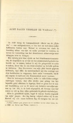 Acht dagen verblijf te Wahaai