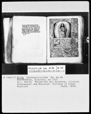 Stundenbuch — Christus in einer Gloriole, Folio 35recto