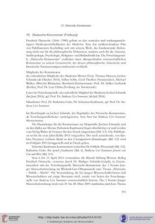 15. Nietzsche-Kommentar (Freiburg)