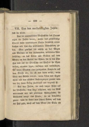 VII. Von den merkwürdigsten Inseln