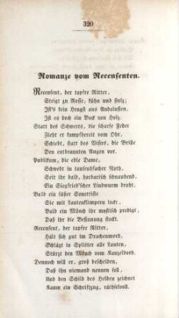 Romanze vom Recensenten.