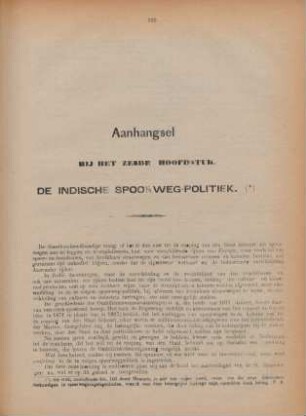 Aanhangsel bij het zesde hoofdstuk. De Indische spoorweg-politiek
