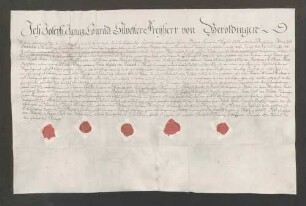 Instrumentum nobilitatis des Joseph Ignaz von Beroldingen.