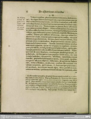 §. III. De Medico, nonnisi urgente necessitatis casu obstetriciam artem exercente