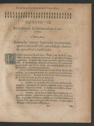 Concio VII. Ecclesiarum Reformatarum Catechismi.