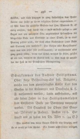 496-510 [Rezension] Schatzkammer des Aachner Heiligthums