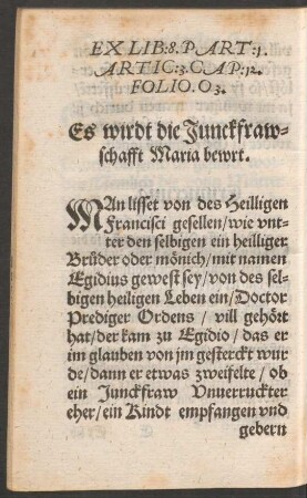 Es wirdt die Junckfrawschafft Maria bewrt.