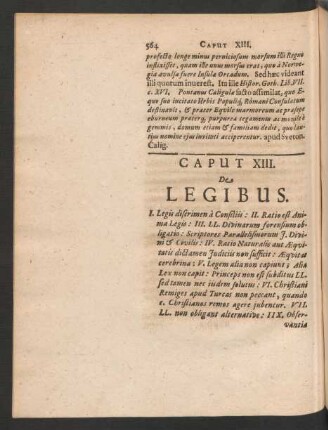Caput XIII. De Legibus.