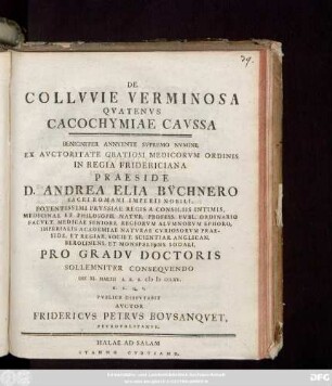 De Collvvie Verminosa Qvatenvs Cacochymiae Cavssa