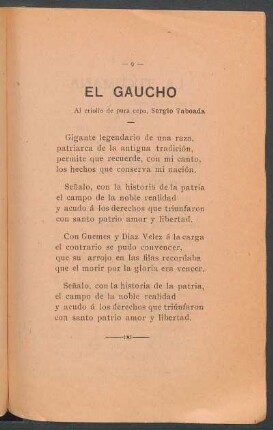 El gaucho : Al criollo de pura cepa, Sergio Taboada