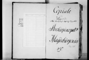 Copiale archiepiscopatus Magdeburgensis