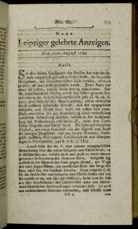 No. 62. Den 3ten August 1789.