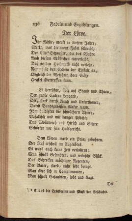 Der Löwe. - Der grüne Esel.