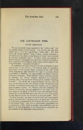 The Australian Peril. State Socialism.