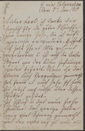 Brief von Malwida von Meysenbug an Carl von Meysenbug