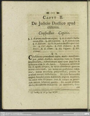 Caput II. De Judicio Duellico apud exteros