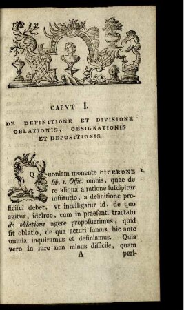 Caput I. De Definitione Et Divisione Oblationis, Obsignationis Et Depositionis.
