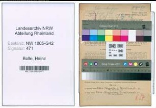 Entnazifizierung Heinz Bolle , geb. 25.08.1913 (Schornsteinfeger)