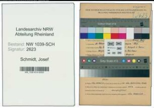 Entnazifizierung Josef Schmidt , geb. 26.02.1904 (Ingenieur)
