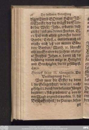 Hierauff folget II. Abnegatio, Die Verläugnung Petri.