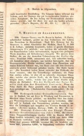 V. Medicin im Allgemeinen.