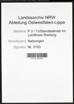 Heiratsregister Standesamt Natzungen