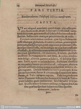 Facilior alterius Telescopii fabrica monstratur. CAPUT I.