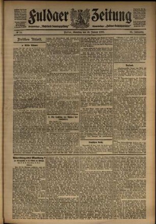 Dritte Ausgabe vom Samstag, den 18. Januar 1908.