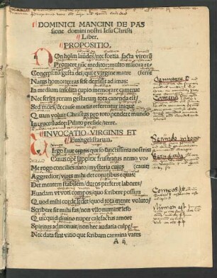 Dominici Mancini De passione domini nostri Iesu Christi Liber.
