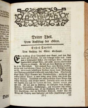 Erstes Capitel. Vom Anschlag der Güter überhaupt.