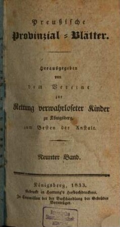 Preußische Provinzial-Blätter. 9. 1833