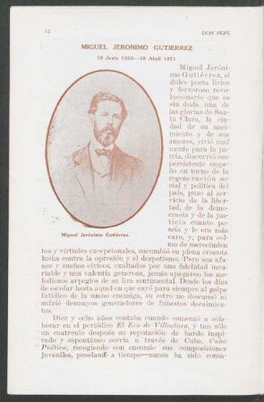 Miguel Jerónimo Gutiérrez - 15. Junio 1822 - 19. Abril 1871