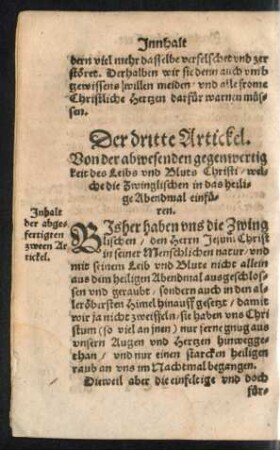 Der dritte Artickel.