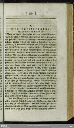 X. Xenienlitteratur. Man sehe Kosmopolit, B. 1, S. 368.