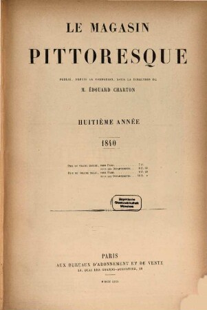 Le magasin pittoresque. 8. 1840