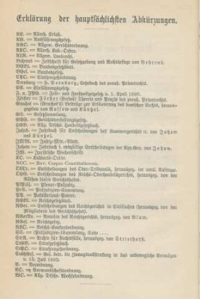 Erklärungen der hauptsächlichen Abkürzungen