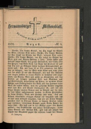 No. 8. August. 1870.