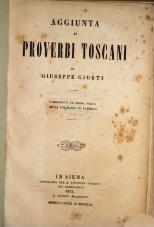 Aggiunta ai proverbi toscani