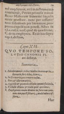 Caput XII. Quo Tempore Solutio Canonis fieri debeat.