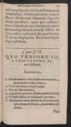 Caput XII. Quo Tempore Solutio Canonis fieri debeat.