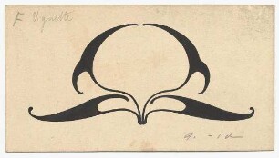 Vignette : Geschwungene, symmetrische Ornamentfigur