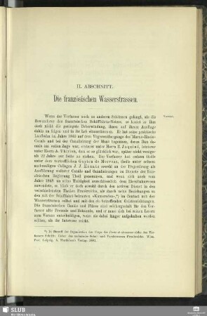 II. Abschnitt. Die französischen Wasserstrassen
