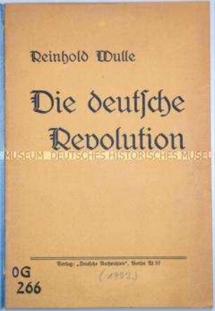 Völkische Schrift von Reinhold Wulle
