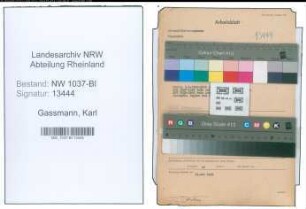 Entnazifizierung Karl Gassmann , geb. 26.07.1890 (Sekretaer)